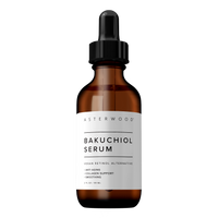 Asterwood Bakuchiol Serum 2 fl oz amber dropper bottle, mid-size of the plant-based retinol alternative.