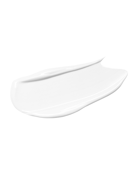 Macro swatch of the rich white Power Peptide body cream spread across white, showing the thick whipped texture.