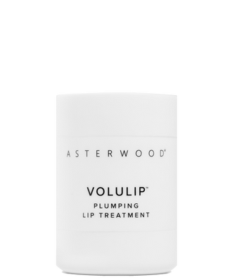 Asterwood Volulip Plumping Lip Treatment in a white twist-base tube against a white background.